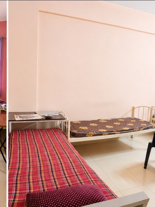 Girls Hostel Bed and Study Area